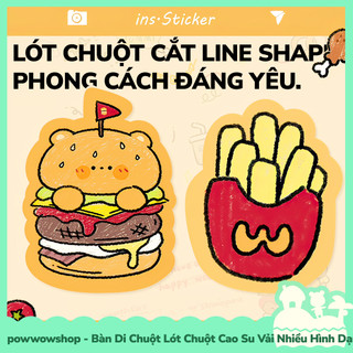 [Sẵn VN - Hỏa Tốc] Bàn Di Chuột / Lót Chuột Cao Su Vải Phong Cách Hoạ Tiết Nhân Vật Hoạt Hình Sanrio & Fastfood
