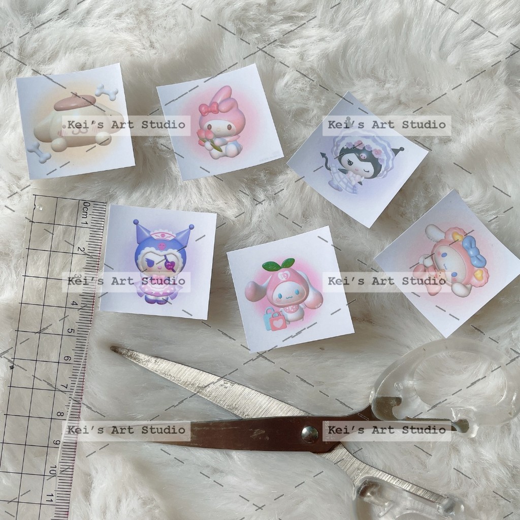 Set 35 - 50 cái tem niêm phong vuông 4cm freebies, gói đơn hàng