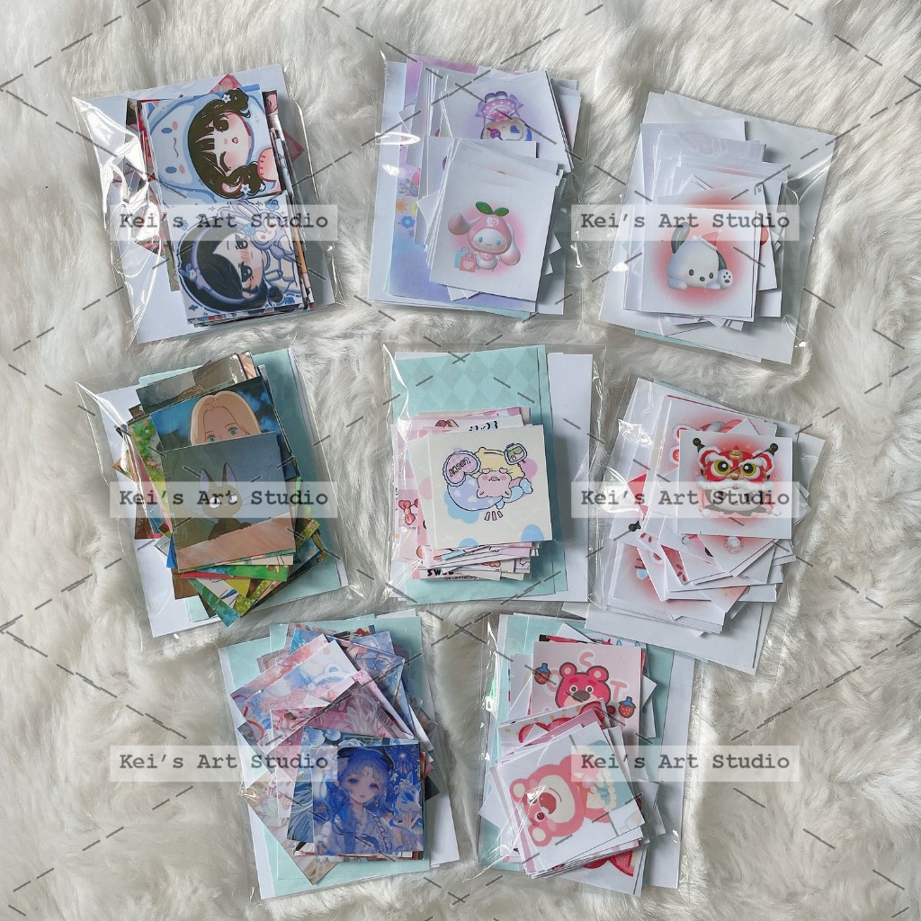 Set 35 - 50 cái tem niêm phong vuông 4cm freebies, gói đơn hàng