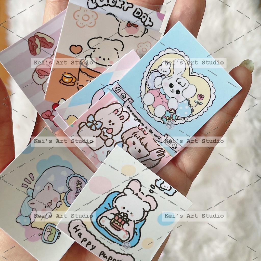 Set 35 - 50 cái tem niêm phong vuông 4cm freebies, gói đơn hàng