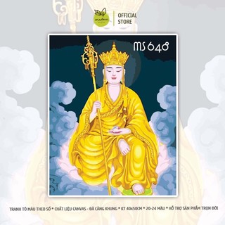 Tranh tô màu theo số 40x50cm đã căng khung - Tranh tô Đức Phật T648