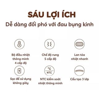 Đai Massage Bụng Kinh M28 Chườm Ấm Giảm Đau, Làm Ấm Bụng, Tử Cung Cho Phụ Nữ, Bảo Hành 24 Tháng