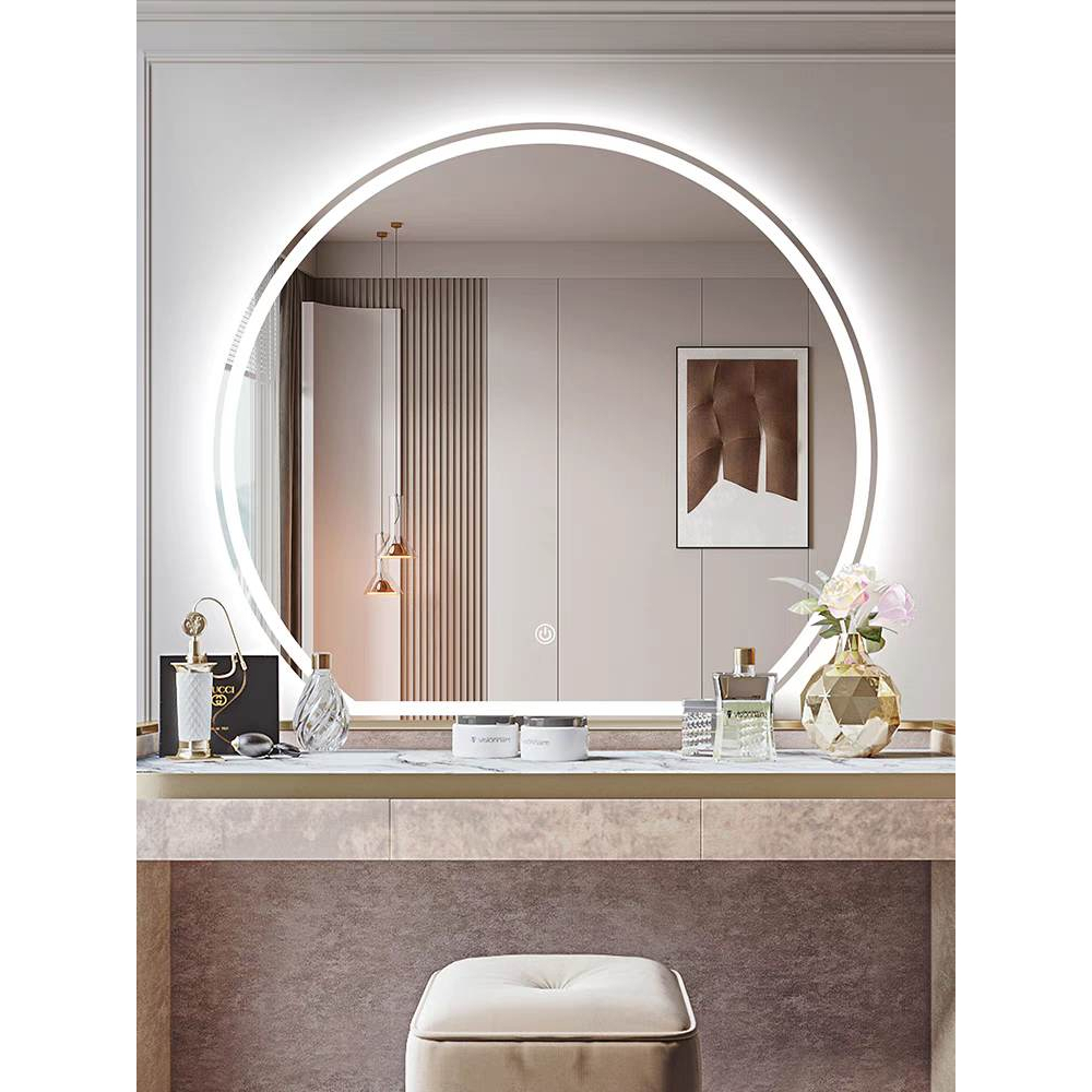 Gương tròn khuyết, gương đèn led treo tường, gương decor phong cách độc lạ cách điệu không gian - Azdecor shop