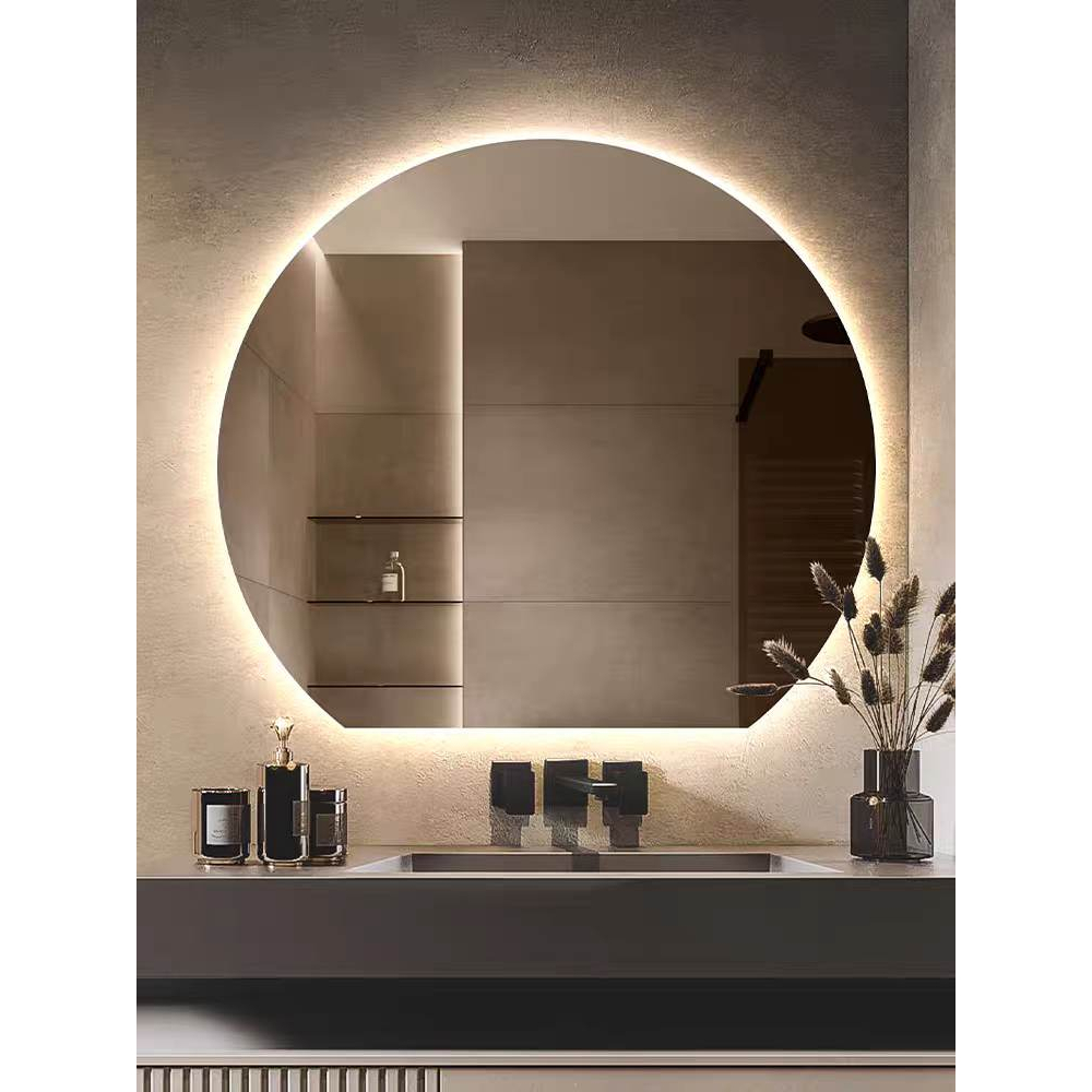 Gương tròn khuyết, gương đèn led treo tường, gương decor phong cách độc lạ cách điệu không gian - Azdecor shop