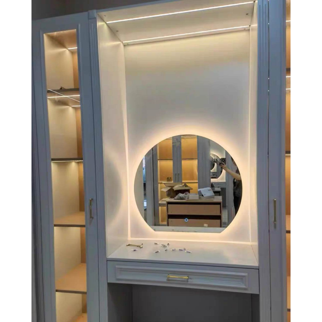 Gương tròn khuyết, gương đèn led treo tường, gương decor phong cách độc lạ cách điệu không gian - Azdecor shop