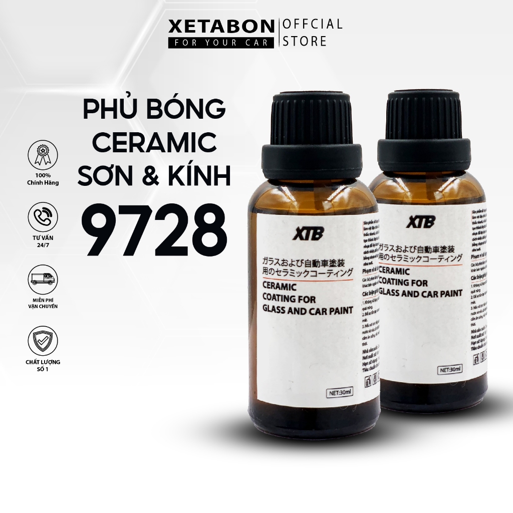 Phủ Ceramic Sơn, Kính Xe Ô Tô XTB 9728 Duy Trì Độ Bóng Và Độ Cứng Cho Lớp Sơn Xe