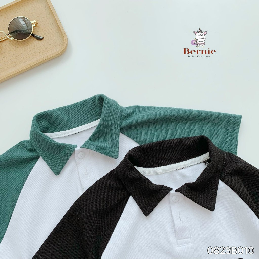 Bộ polo cộc tay in hoạ tiết số 85, bộ polo cộc thể thao khoẻ khoắn cho bé