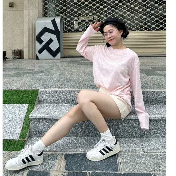 Áo thun Nữ TAY DÀI cổ tròn JULYfashion2023, Áo phông Nữ dài tay chất Xược phom rộng 40kg-70kg