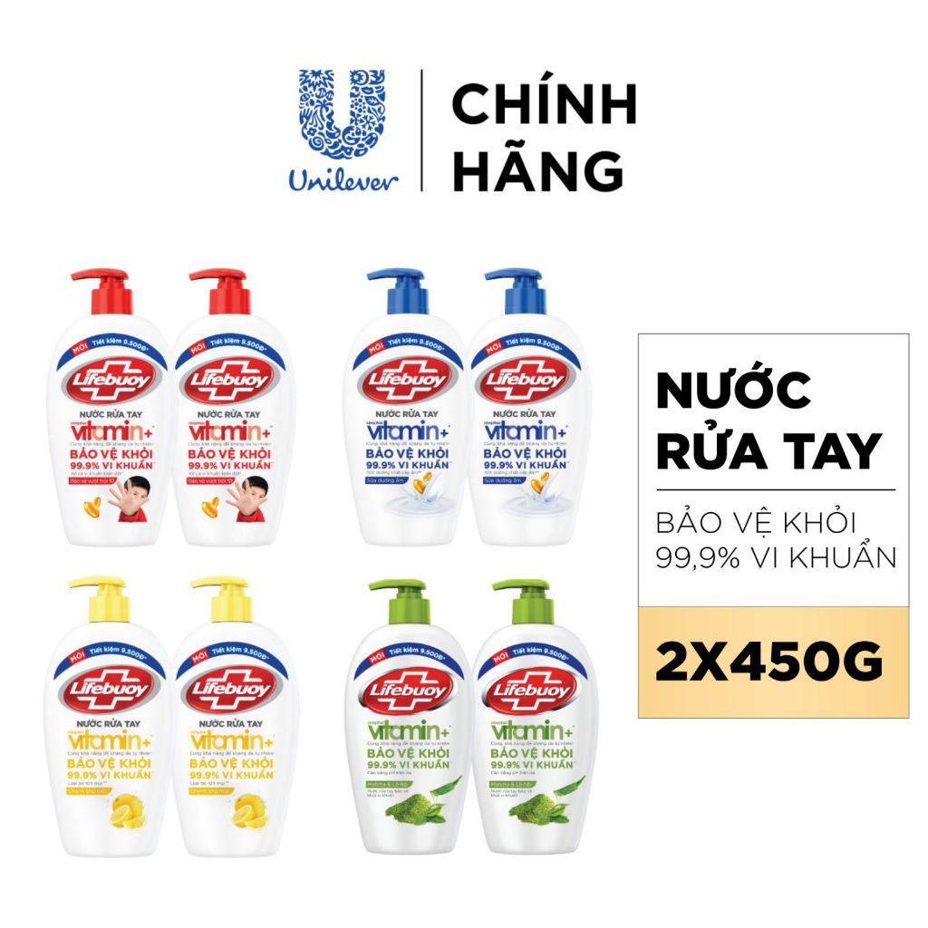 Ảnh Nước Rửa Tay Lifebuoy Vitamin+ Combo 2 chai 450g/chai 2