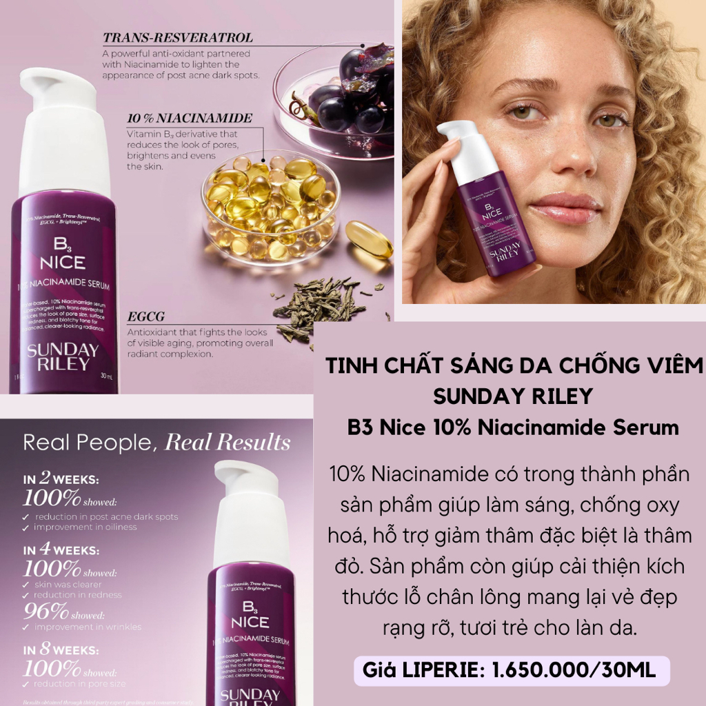 [Sunday Riley] Tinh chất dưỡng da Sunday Riley B3 Nice 10% Niacinamide ...