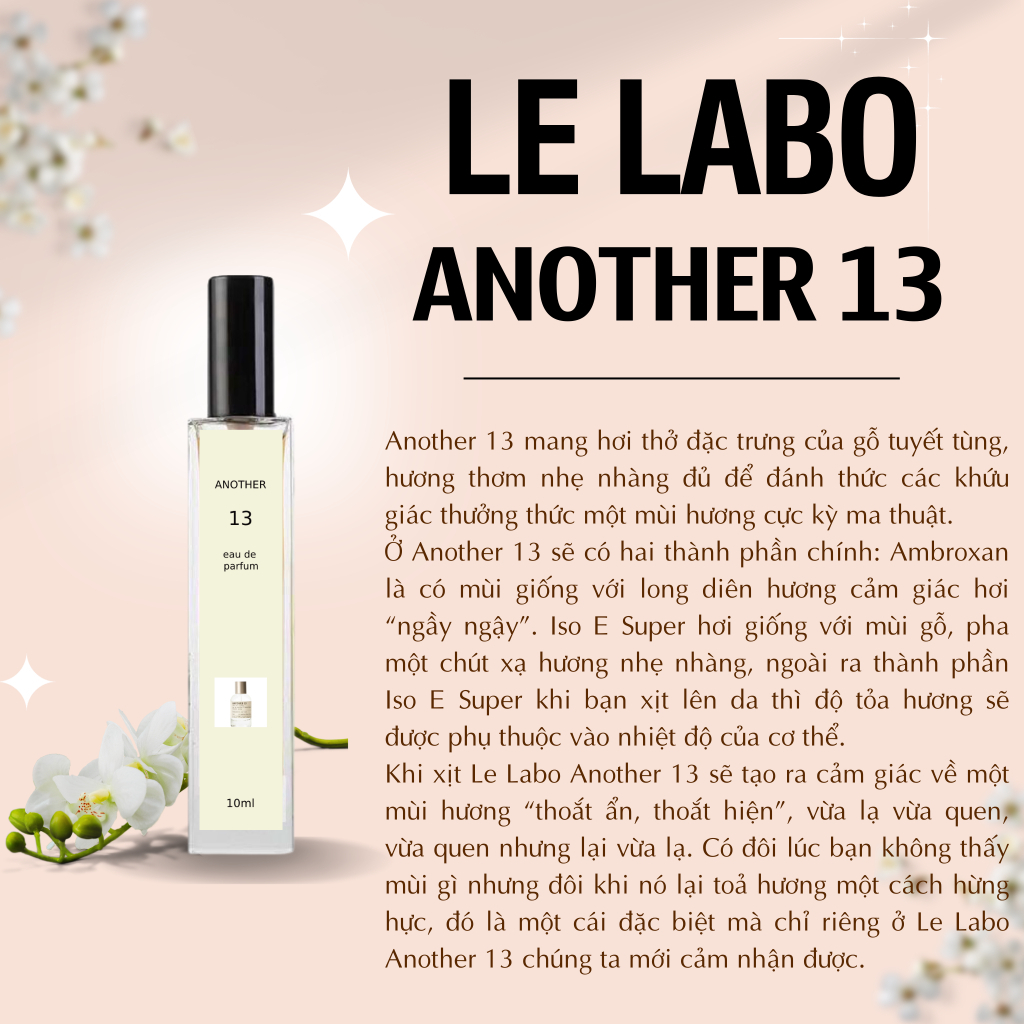 [Nước hoa chiết Cao Cấp 10ml] Le LaBo Another 13 Eau de Parfum -Phong cách : Sang trọng, Tinh tế, Nổi bật