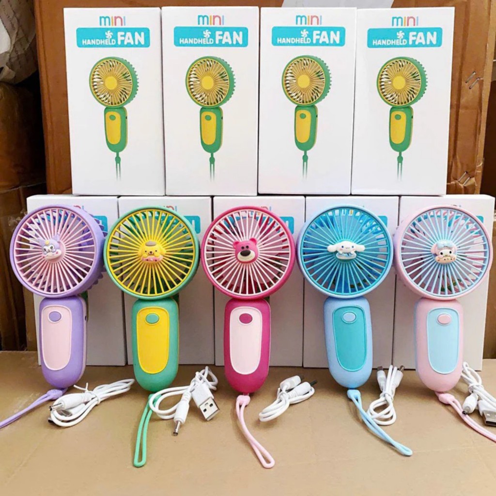 PVN60577 Quạt Cầm Tay Mini , Quạt Sạc Tích Điện Cầm Tay Gấu Dâu Kèm ...