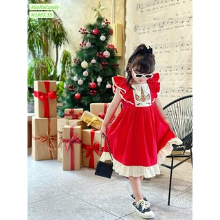 (Ảnh thật) Đầm loại 1 bé gái. Đầm đỏ Pony siêu cấp bé gái mặc Noel/ Tết mẫu mới nhất 10-40kg
