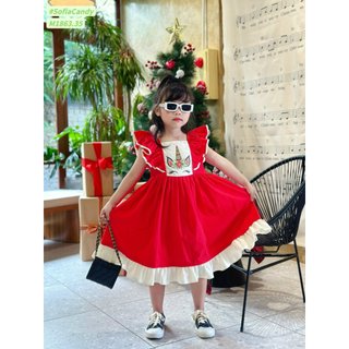 (Ảnh thật) Đầm loại 1 bé gái. Đầm đỏ Pony siêu cấp bé gái mặc Noel/ Tết mẫu mới nhất 10-40kg