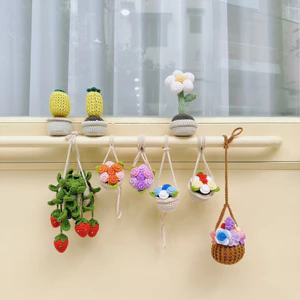Chậu Len Treo Rose Hoa Cúc Daisy Hoa Hồng Dại Nhiều Màu Sắc Bằng Len - Made by Haste