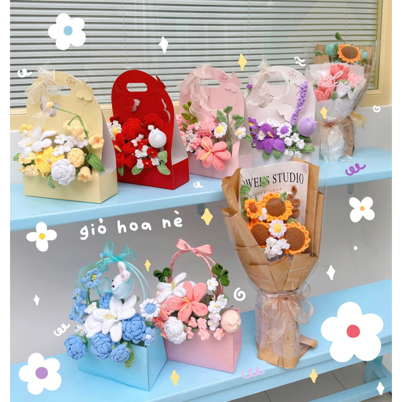 Giỏ Hoa Len Handemade - Made by Haste | Shopee Việt Nam