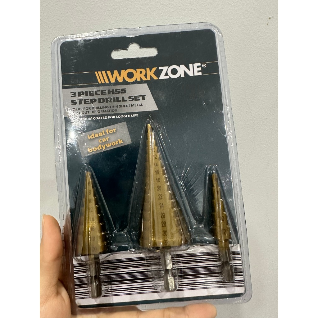 Bộ Mũi Khoan Tháp - Workzone - Bộ 3 mũi khoan tháp đường kính từ 4mm - 32mm