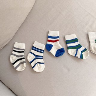 Tất Vớ Cho Bé-Vớ Cotton Mềm Mại Kẻ Sọc Cổ Ngắn Kiểu Dáng Hàn Quốc Cho Bé Trai-Gái 0-8 tuổi(Tất 4)