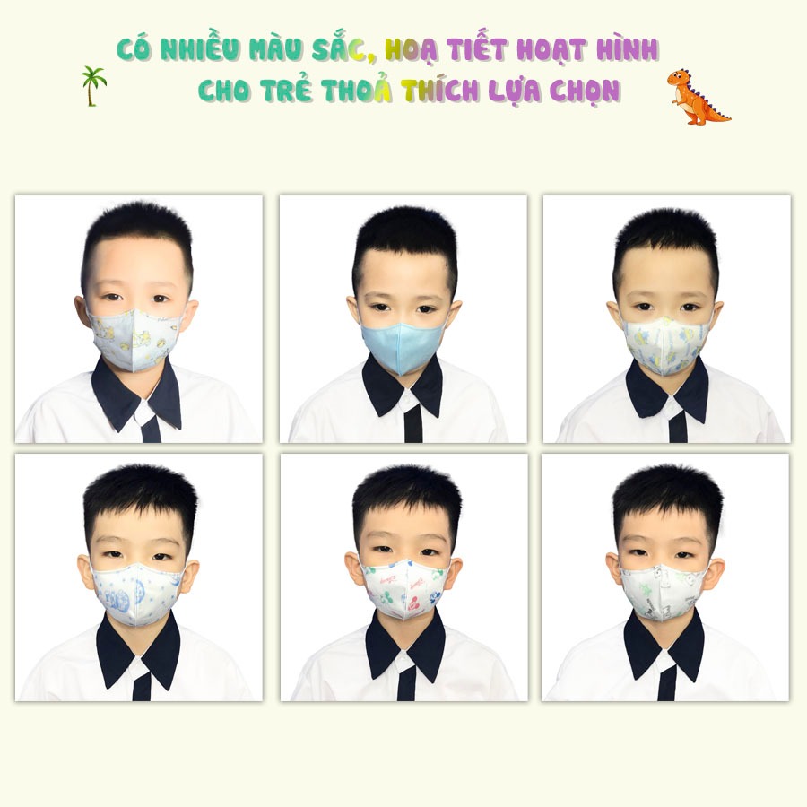 Combo 10 Khẩu trang 5D Như Ý cho bé cao cấp nhiều màu, không xù lông, không bí thở