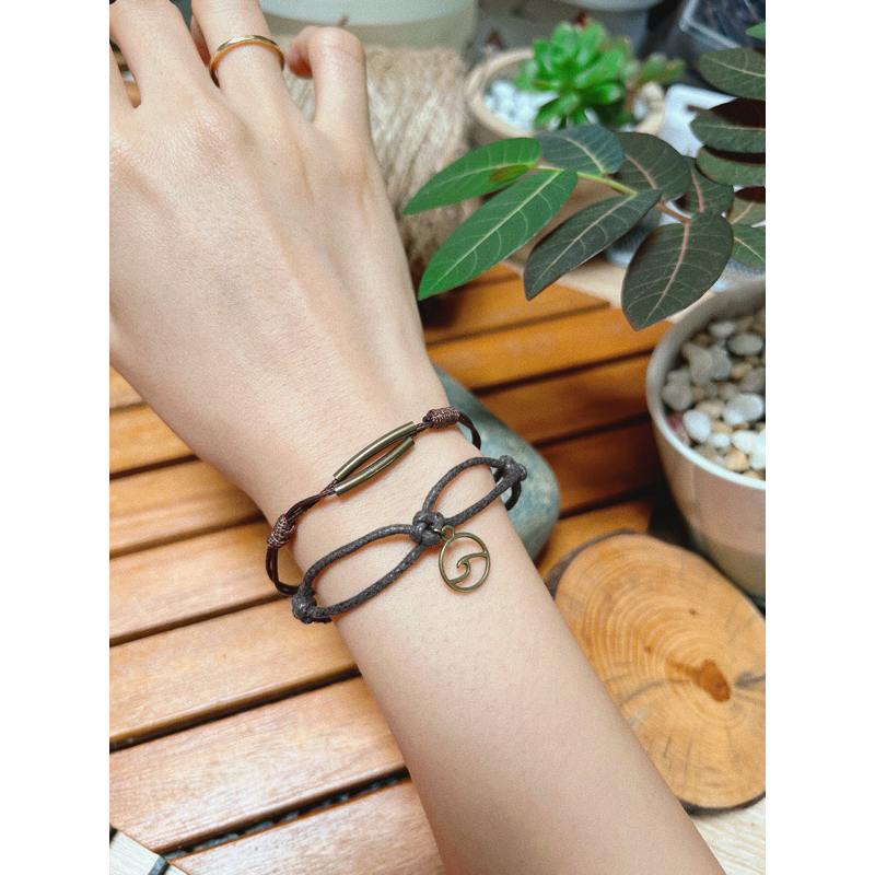 Vòng tay Higo - vòng nhiều màu mix 2 thanh màu đồng tuỳ chỉnh kích thước