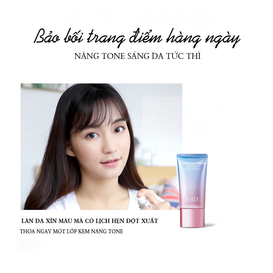 Kem lười đa năng HEXZE  dạng tuýp 50g, kem dưỡng cấp ẩm, sáng da, nâng tone da, che khuyết điểm
