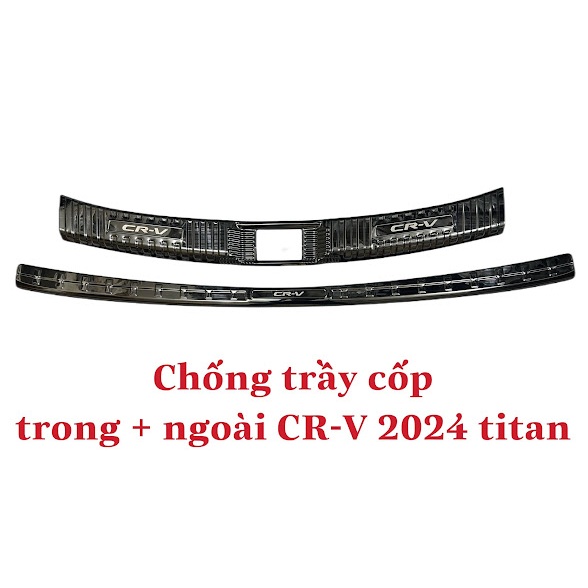 Ốp chống trầy cốp xe Honda Crv 2023-2024, Mẫu hợp kim Titan,Chống xước, chống trượt hiệu quả