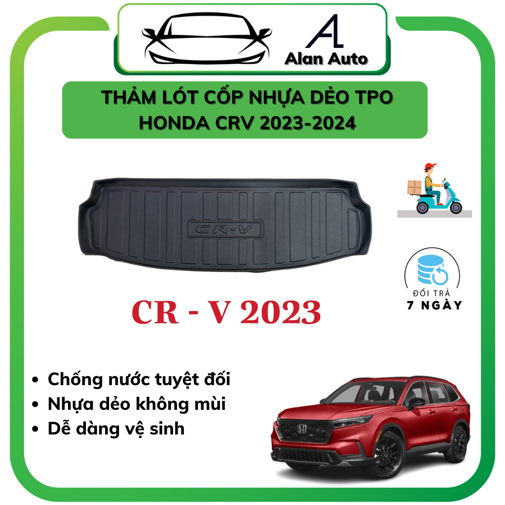 Lót cốp nhựa xe Honda Crv 2023-2025, Khay lót côp nhựa chống nước, nhựa dẻo tpo bền bỉ