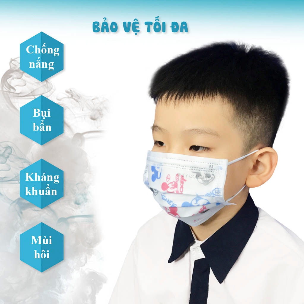 Combo 10 khẩu trang trẻ em Ny Kids Mask Như Ý cao cấp không xù lông, không bí thở, không đau tai