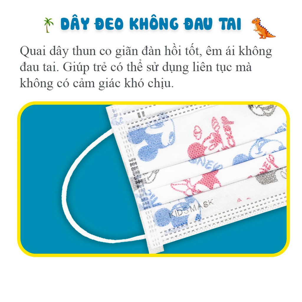 Combo 10 khẩu trang trẻ em Ny Kids Mask Như Ý cao cấp không xù lông, không bí thở, không đau tai