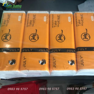 Khăn giấy khô lụa rút July gấu trúc cao cấp