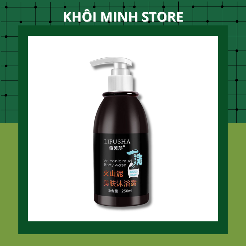 Gel Tắm Toàn Thân 250ml Chiết Xuất Bùn Núi Lửa Dưỡng Ẩm Làm Trắng Da