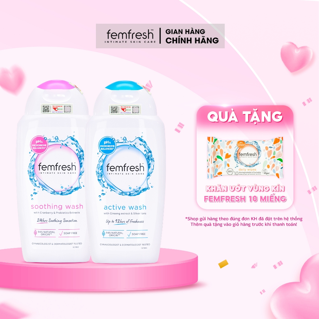 Ảnh Mua 2 Dung Dịch Vệ Sinh Chăm Sóc Vùng Kín Sạch Thơm Femfresh TẶNG Kèm Quà Tặng Siêu Xinh 1