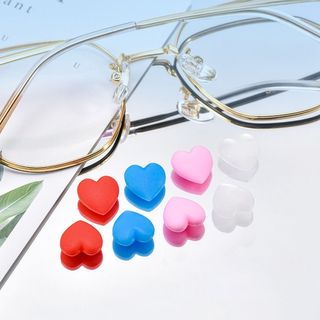 Set 2 Cặp Kẹp trái tim Giữ Mắt Kính Chống Trượt Bằng Silicone Mềm