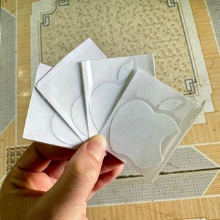 Logo trái táo iphone-chất liệu UV Nổi 3D, tem chống nước bền mầu, size 65x78mm