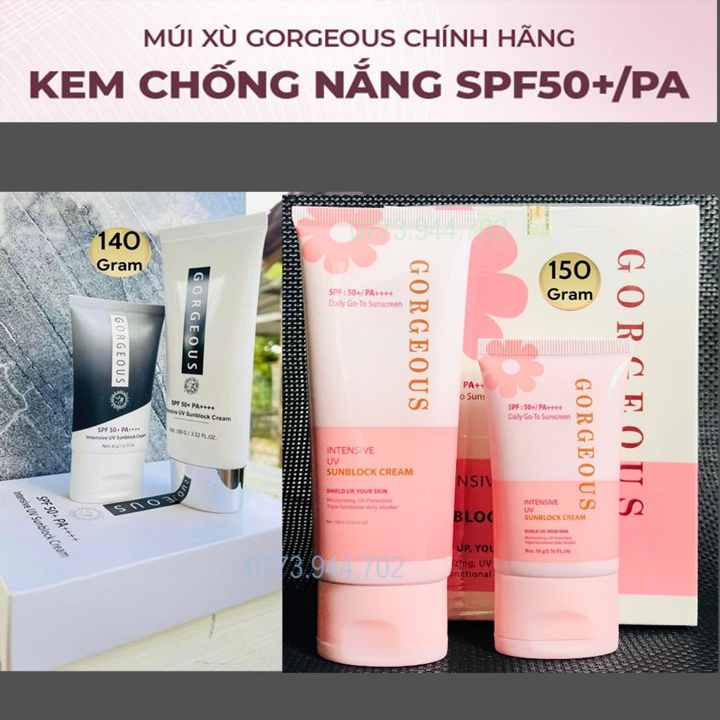 Tặng Quà Kem Chống Nắng Múi Xù Gorgeous Trắng Da Nâng Tone Chống Nước Lâu Trôi Tuýp Spf50pa 2289