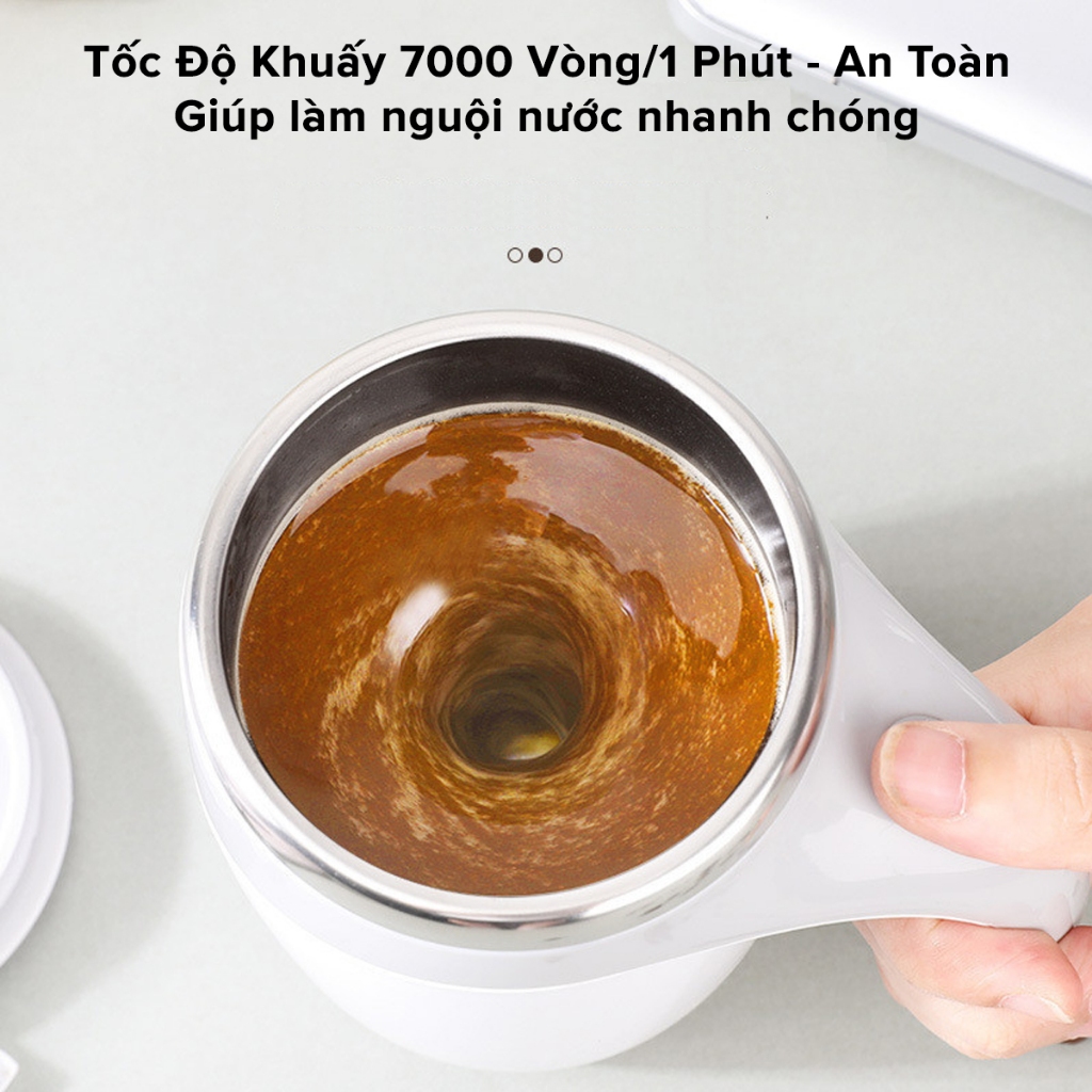 Ảnh Cốc Tự Khuấy Tự Động 380ml Giữ Nhiệt Cốc Pha Cà Phê Sữa Hoa Quả Cốc Khuấy Điện Bằng Thép Không Gỉ Chính Hãng Amalife 4