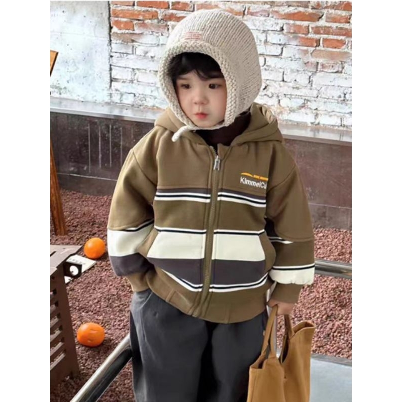 Áo khoác hoodie KẺ RÊU cho bé hàng QCCC size từ 18-43kg( cao dưới 1m43)