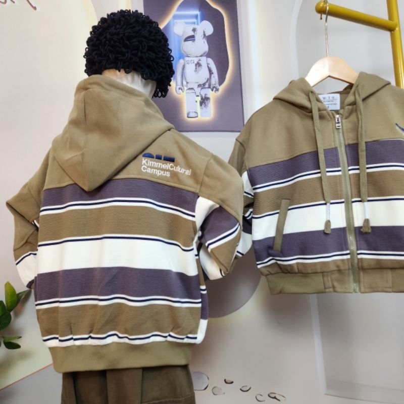 Áo khoác hoodie KẺ RÊU cho bé hàng QCCC size từ 18-43kg( cao dưới 1m43)
