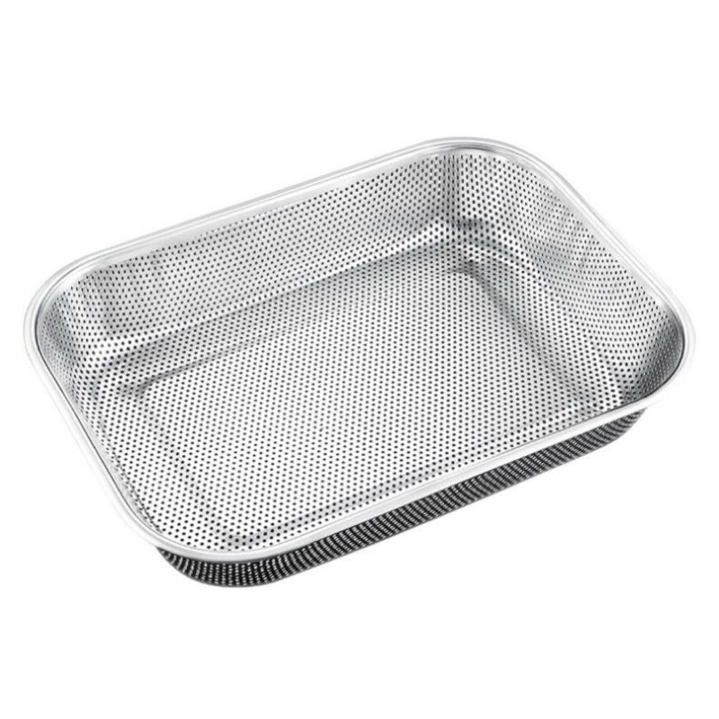 Rổ inox hình vuông loại dày, rổ inox loại 1 dày dặn sáng bóng, lỗ nhỏ ...