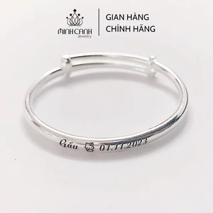 Vòng Bạc Tròn Trơn Cho Bé Miễn Phí Khắc Tên Theo Yêu Cầu - Minh Canh Jewelry