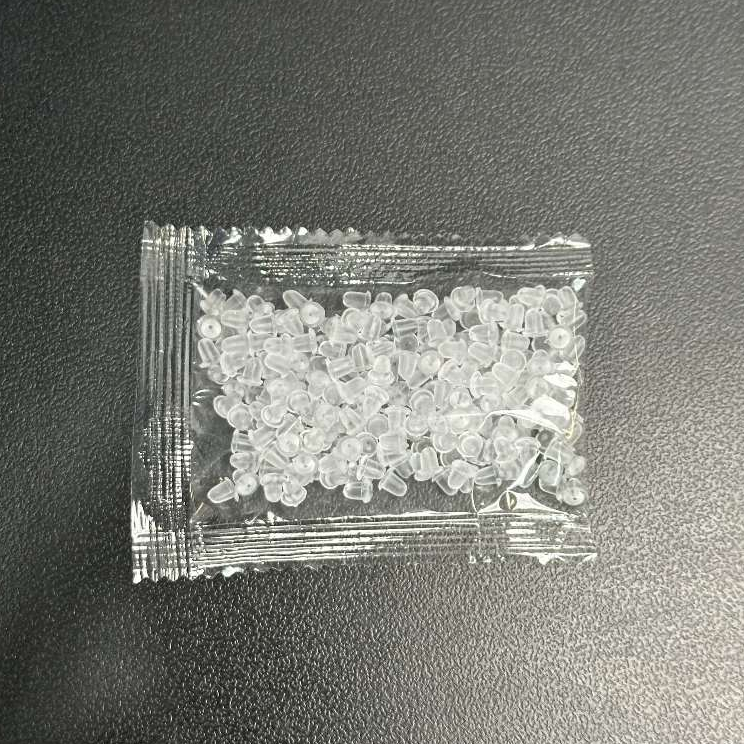 Set đôi chốt khuyên tai, hoa tai silicon, cố định hoa bông tai an toàn cho da | NT-SLC GEMY SILVER