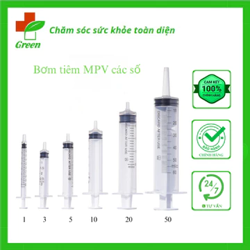 Bơm tiêm y tế MPV các cỡ 1ml 3ml 5ml 10ml 20ml 50ml - Bơm sử dụng một lần MPV giá tốt