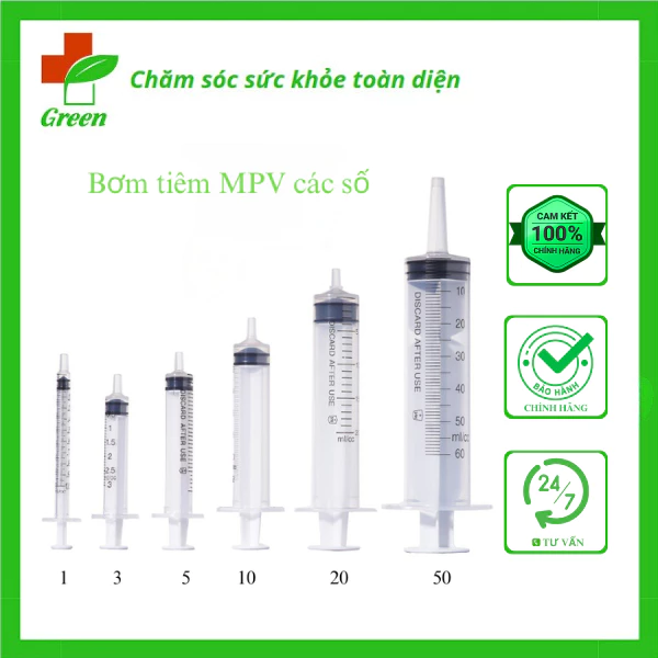 Bơm tiêm y tế MPV các cỡ 1ml 3ml 5ml 10ml 20ml 50ml - Bơm sử dụng một lần MPV giá tốt