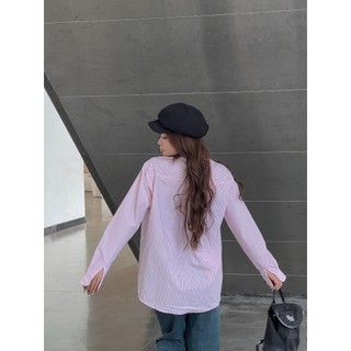 Áo sơ mi kẻ unisex form rộng thêu chữ S - 247store - Somike3071_P4K4