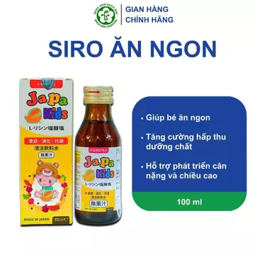 Japa Kids Siro Ăn Ngon Cho Bé Hỗ Trợ Bé Tăng Cân Thúc Đẩy Vị Giác Hấp Thụ Tốt Hơn Tăng Đề Kháng Cho Bé Chinh Hang