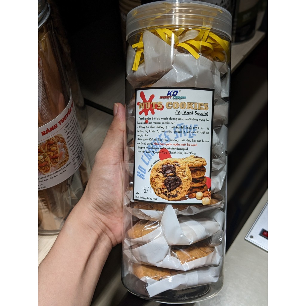 Bánh quy hạt, giòn thơm, giàu dinh dưỡng KD Shop vị vani socola 10 cái/ hộp 360g