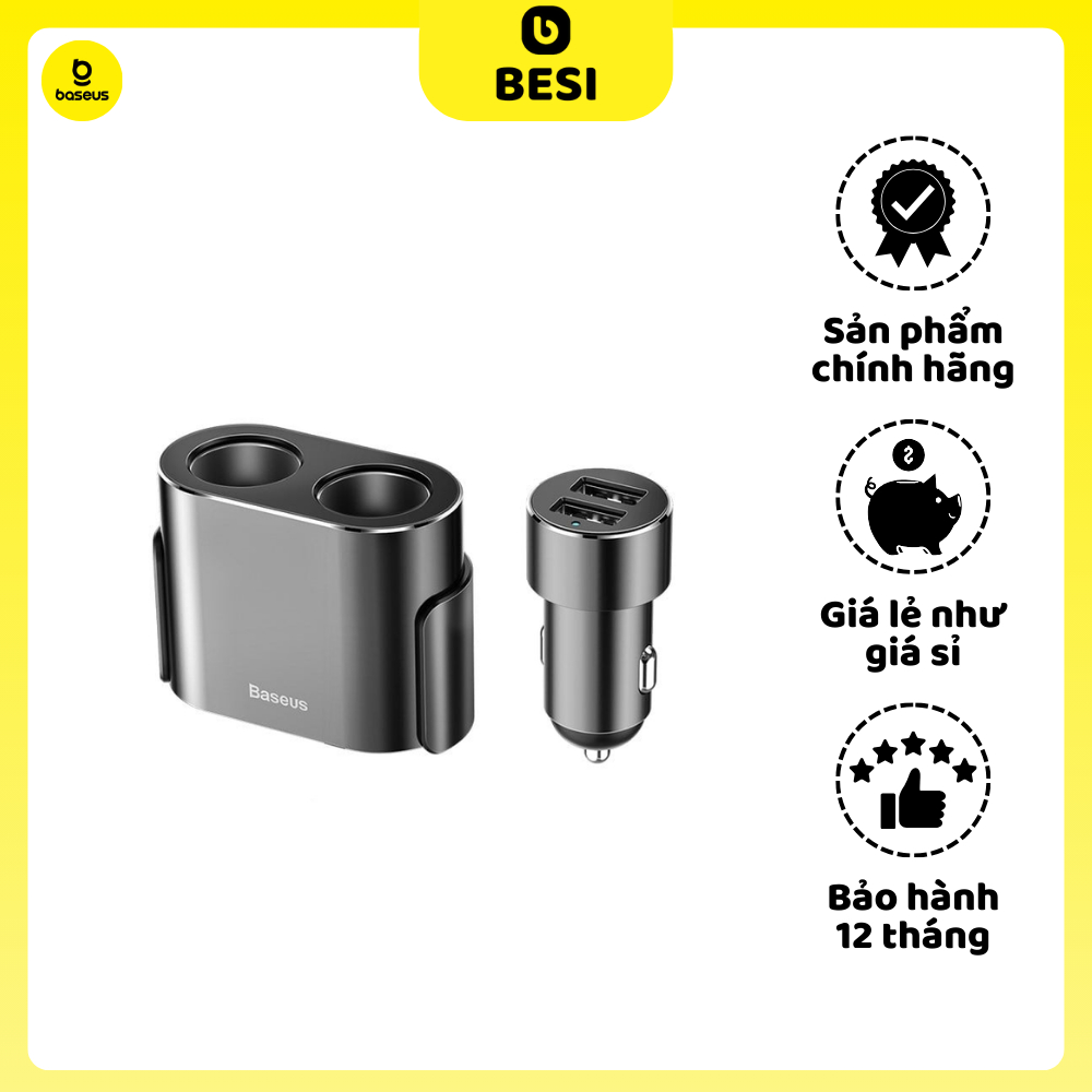 Tẩu Sạc Đa Năng Baseus High Efficiency One to Two Cigarette Lighter ...