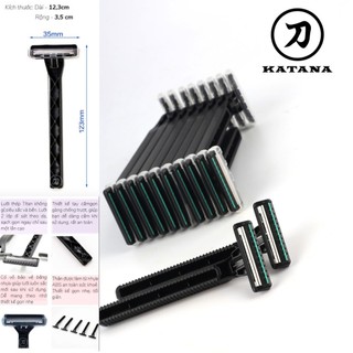 Dao cạo râu 2 lưỡi cao cấp thương hiệu KAI NTS-20B bộ 20 chiếc (màu đen)