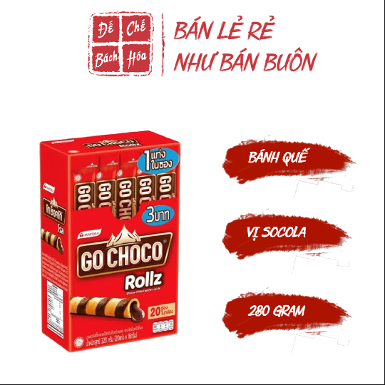 Bánh quế nhân Socola Go Choco Rollz hộp 320G | Shopee Việt Nam
