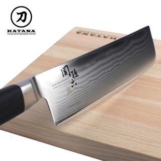 Dao bếp Nhật cao cấp KAI Seki Magoroku Damascus 32 lớp VG-10 Nakiri - Dao thái rau củ AE-5206 (165mm)
